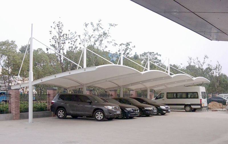 濮阳市台前县第一实验中学，膜结构车棚